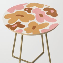 Organic abstract floral retro pattern Side Table
