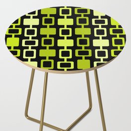 Mid Century Modern Square Columns Black Chartreuse Side Table