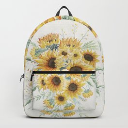 Loose Watercolor Sunflowers Backpack | Sun, Watercolor, Painting, Beautiful, Spring, Sunflower, Gift, Botani, Sunflowers, Pretty 