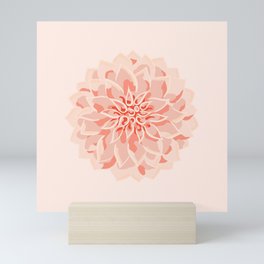 Dahlia - pastel pink dahlia flower art Mini Art Print