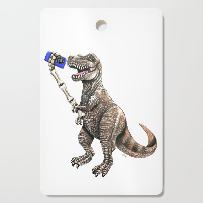 "Selfiesaurus" - T-Rex Dinosaur Selfie Cutting Board