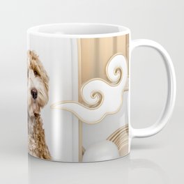 Goldendoodle Golden Background Photo Collage Mug