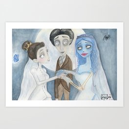 Tim Burton's Corpse Bride trio Art Print