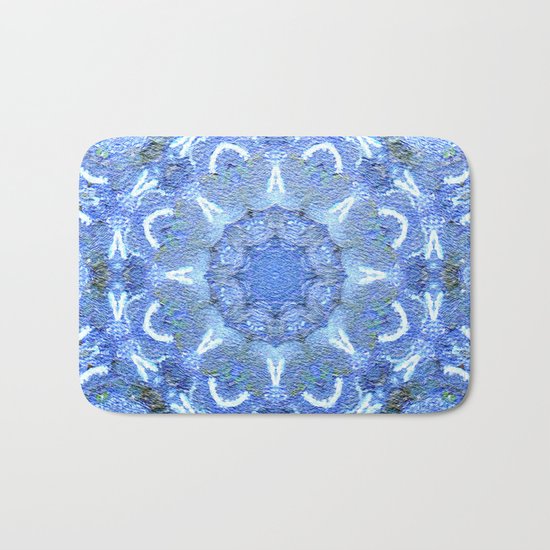 Blue Mosaic Mandala Bath Mat