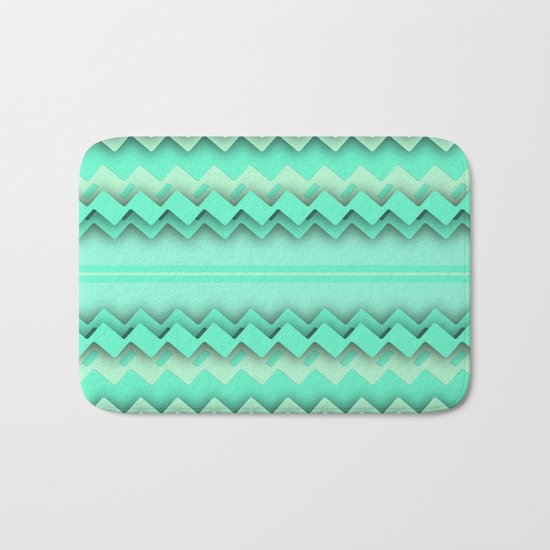 Mint paper zigzag Bath Mat