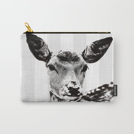 Deer wildlife black and white Carry-All Pouch