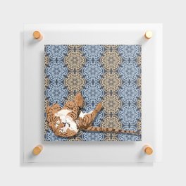 Hand-Drawn Tiger asking for belly pet. Floating Acrylic Print