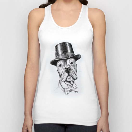I'm too SASSY for my hat! Vintage Pup. Unisex Tank Top