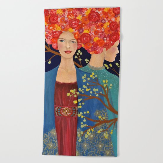 les ames soeurs Beach Towel