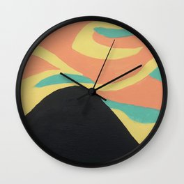 Over the Hill... Are Brighter Skies Wall Clock | Sky, Inspirational, Skies, Colorful, Contrast, Black, Acrylic, Pattern, Swirly, Hill 