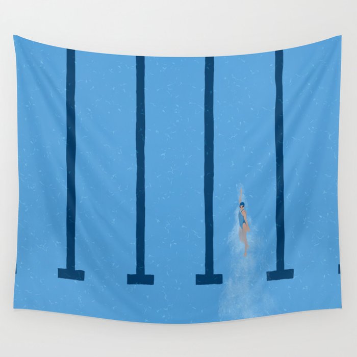 Swimming Is Life Wall Tapestry