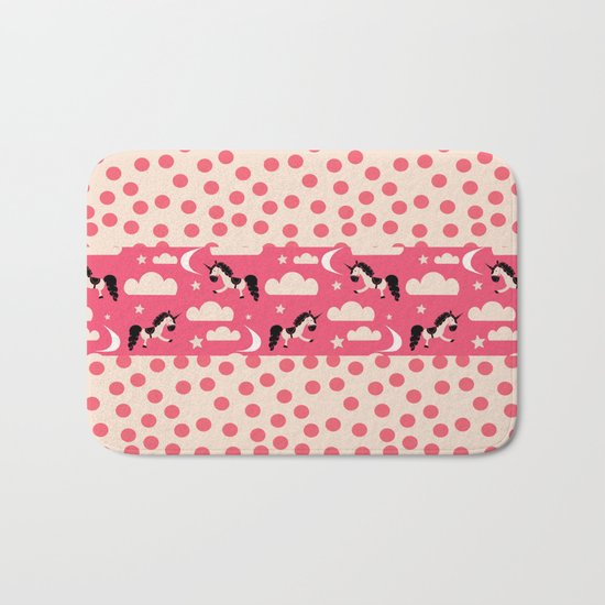 Unicorn Pink patchwork Bath Mat