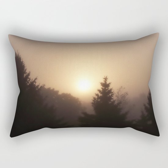 Sunrise Through Morning Fog Rectangular Pillow