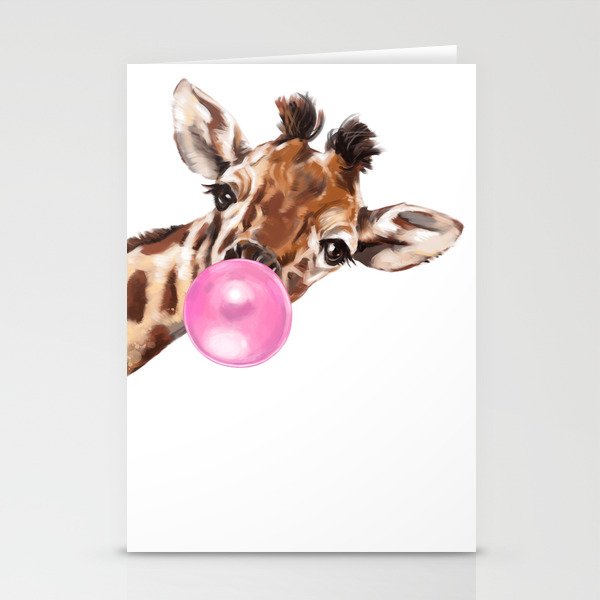 Bubble Gum Sneaky Giraffee Stationery Cards