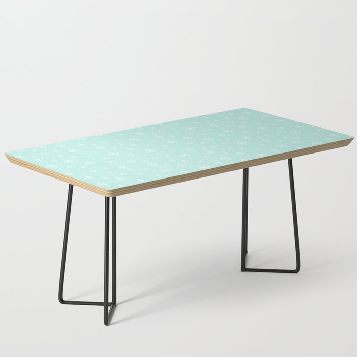 Snowflakes on Mint Blue Coffee Table