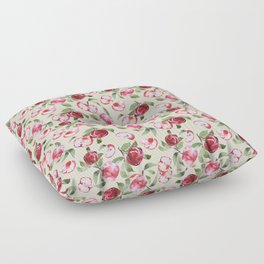 Red Fall Apple Watercolor Floor Pillow
