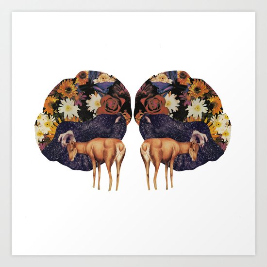 Double deer Art Print