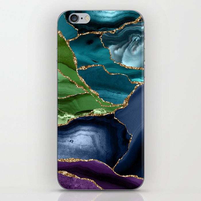 Peacock Agate Texture 09 iPhone Skin