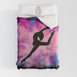 gymnast dancer colour splash Duvet Cover