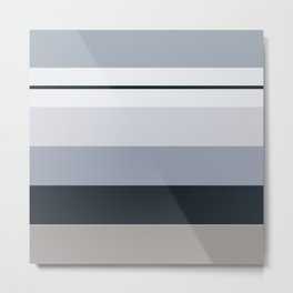 Winter Miminalist Monochromatic Horizontal Stripes Metal Print | Striped, Winter, Stripe, Minimalist, Stripes, Retro, Colorful, Minimal, Fashion, Interior Design 