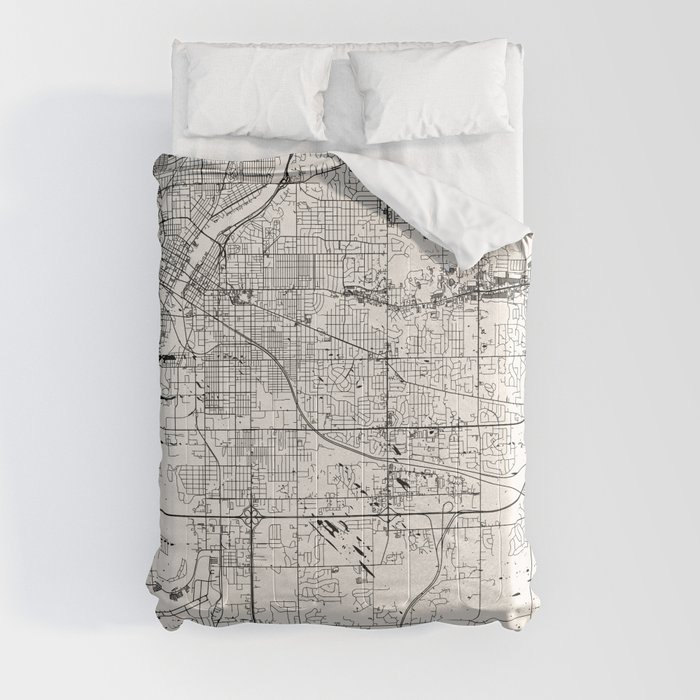 Rockford, USA - Vintage City Map Comforter