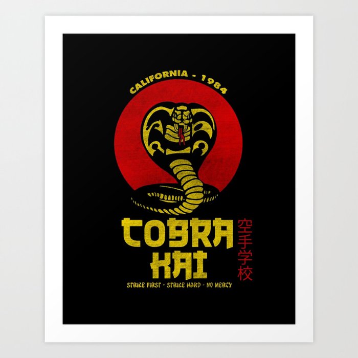 Retro Cobra Kai Snake Art Print