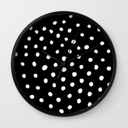 White Painted Dots Wall Clock