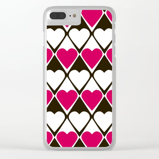 Abstract print with hearts Valentines Day love Clear iPhone Case