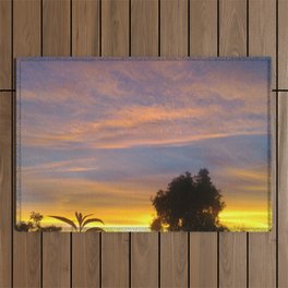 Mexico Photography - Trees Under The Beautiful Yellow Sunset Outdoor Rug