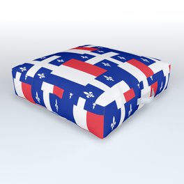 Mix of flag : France and Quebec Outdoor Floor Cushion
