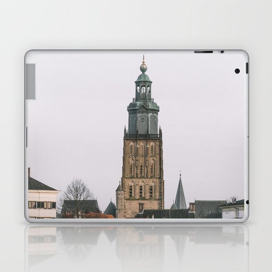 City view of Zutphen - Skyline in the Netherlands - Charming Town with Church in Holland - Travel Photography Laptop & iPad Skin