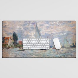 Claude Monet - Boats Regatta at Argenteuil Desk Mat