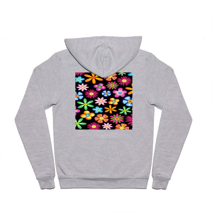 Spring Flowers Colorful Naif Design Hoody