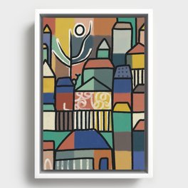 Pastel town Framed Canvas