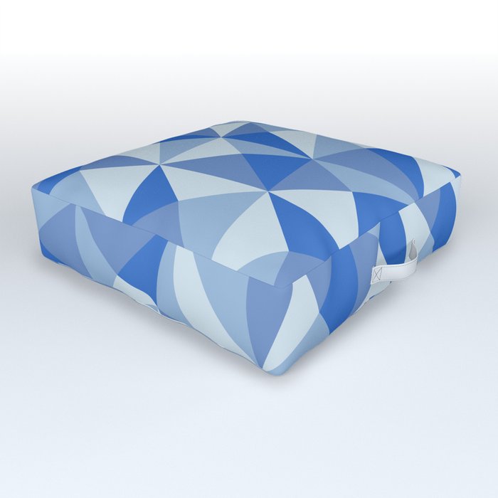 Blue Triangle Pattern Outdoor Floor Cushion