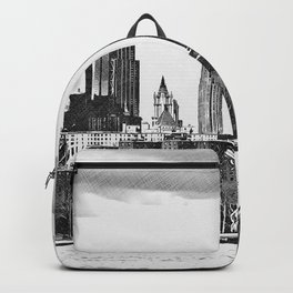 New York City black and white sketch Backpack