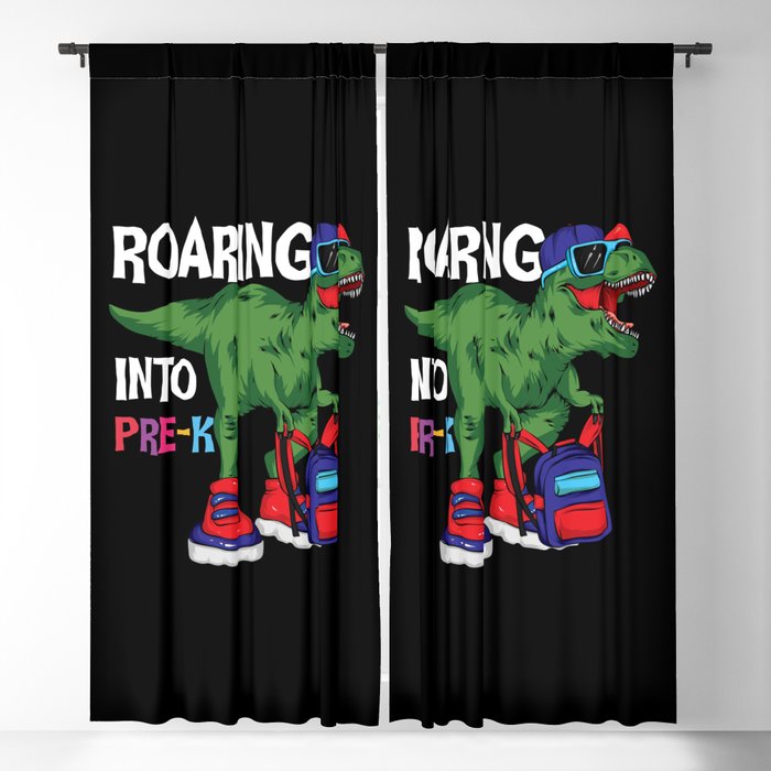 Roaring Into Pre-K Student Dinosaur Blackout Curtain