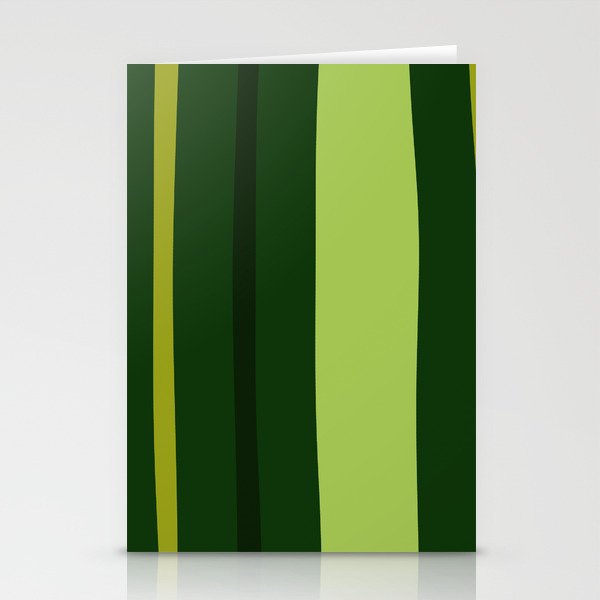 Abstract green stripes Stationery Cards