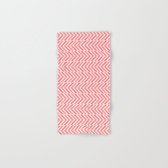 Red Geometric Watercolor Pattern Hand & Bath Towel