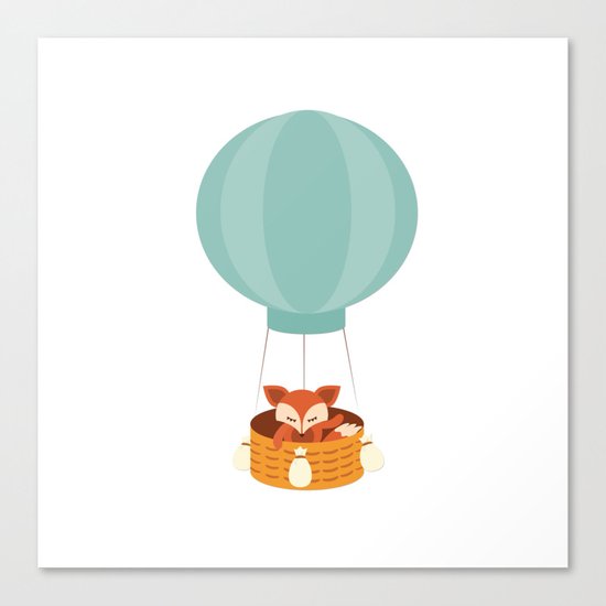 Flying fox- Animal Watercolor Illustration Canvas Print