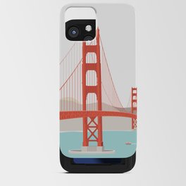 San Francisco Bridge Art - Red, Blue, Beige Hues iPhone Card Case