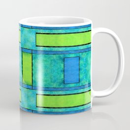Simple geometric paint 2 - Parallel bars in green Coffee Mug