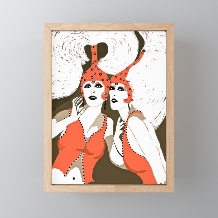 Woman Flappers Framed Mini Art Print