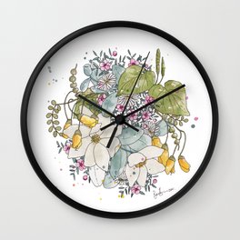 Native Flowers Wall Clock