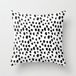 Hand drawn drops and dots on white - Mix & Match with Simplicty of life Throw Pillow
