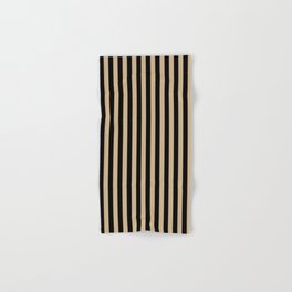 Tan Brown and Black Vertical Stripes Hand & Bath Towel