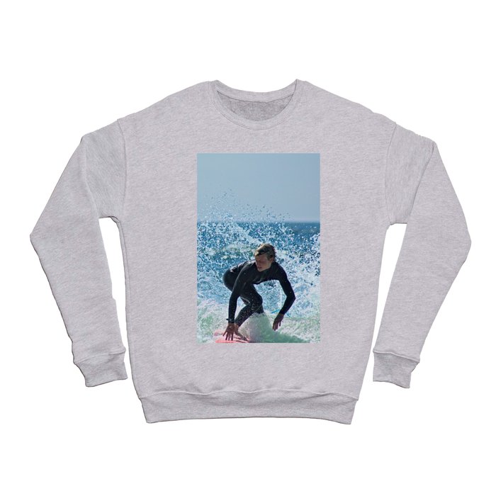 Surfer Riding Sea Wave  Crewneck Sweatshirt