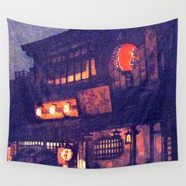 Night in Kyoto(woodcut)_Hiroshi YoshidaJapanese printmaker(1876-1950) Wall Tapestry