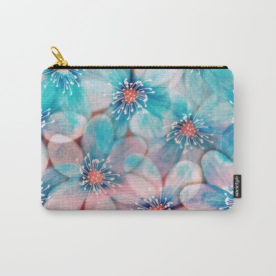 Flowers from Pink to Turquoise Carry-All Pouch
