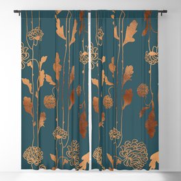 Pastel Peony Green and Cream Floral Curtain